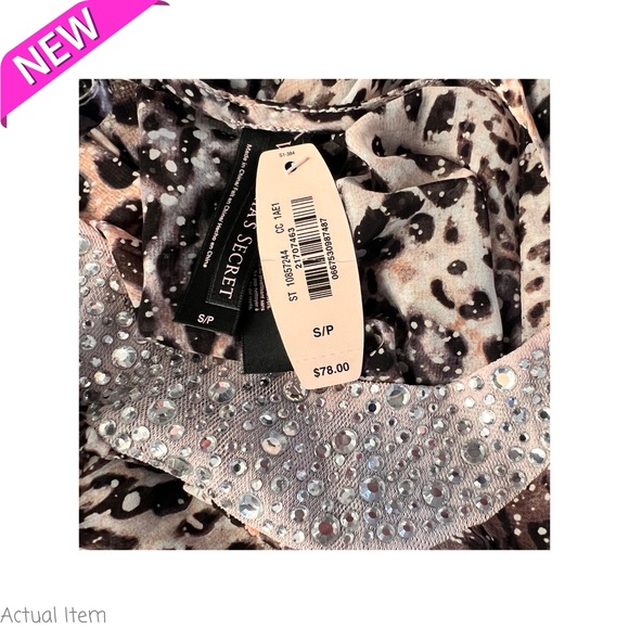 🆕 NWT Victoria’s Secret Leopard Babydoll Bow Back Chiffon Half Slip Size Small - Picture 5 of 5